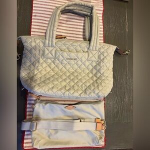MZ Wallace Quilted Gray Tote Bag